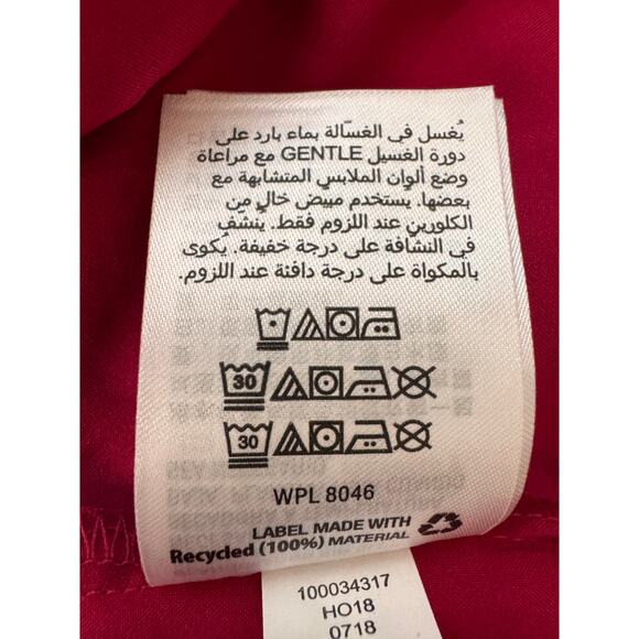 NEW MAISON JULES Red Ruffle Short Sleeve Belted Shirt Dress Size S - Picture 10 of 10